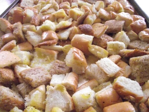 homemade croutons