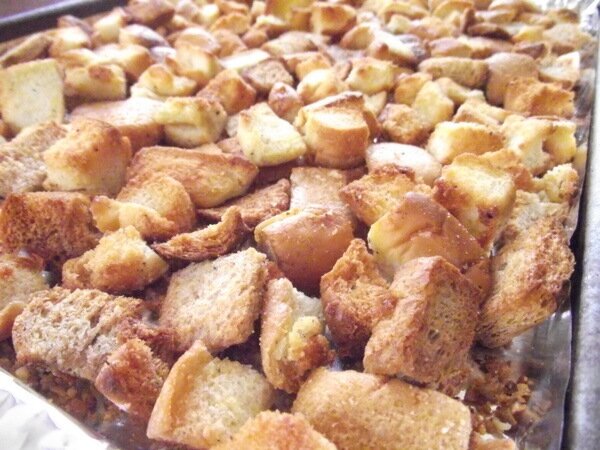 homemade croutons