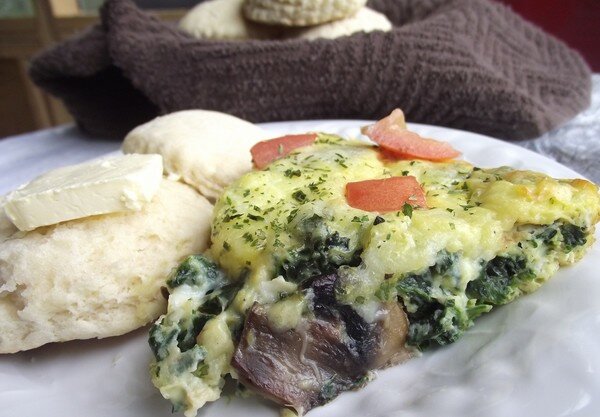 mushroom spinach and cheese frittata